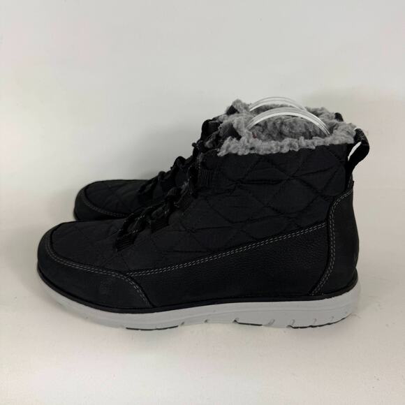 L.L.Bean Quilted Snow Boot Women's 10 Black Insulated Primaloft Classic Lace-Up - Picture 5 of 9
